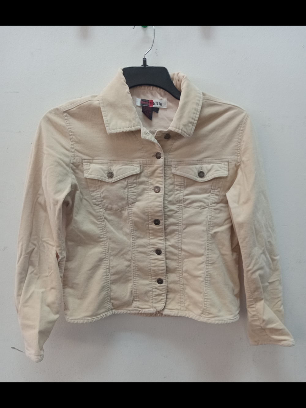 Live a Little Cream Button-Front Corduroy Jacket Vintage